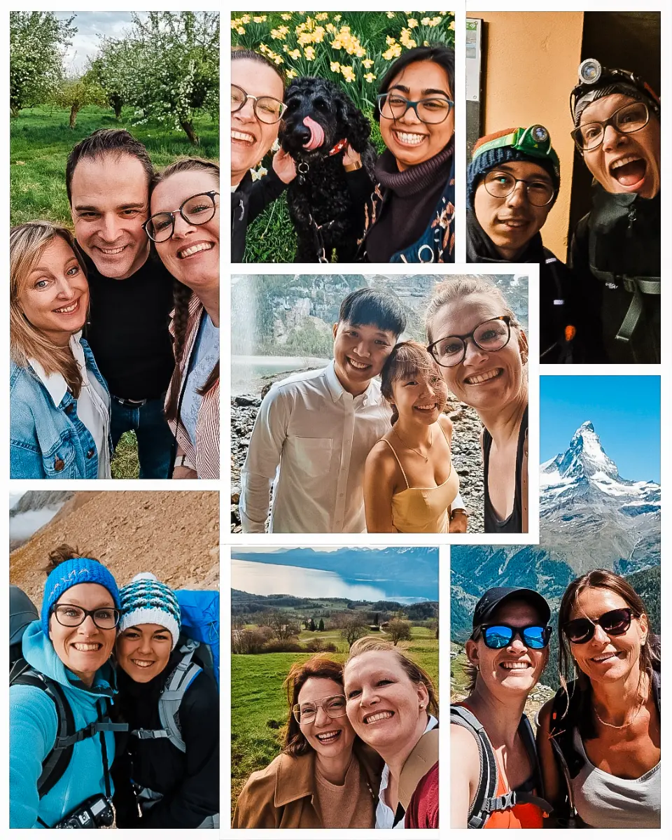 Collage of happy clients of Maaike Jansen Photography after their photo session