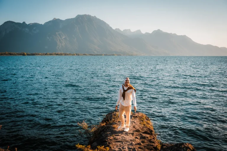 Professional family vacation photos captured while exploring the Swiss Riviera.