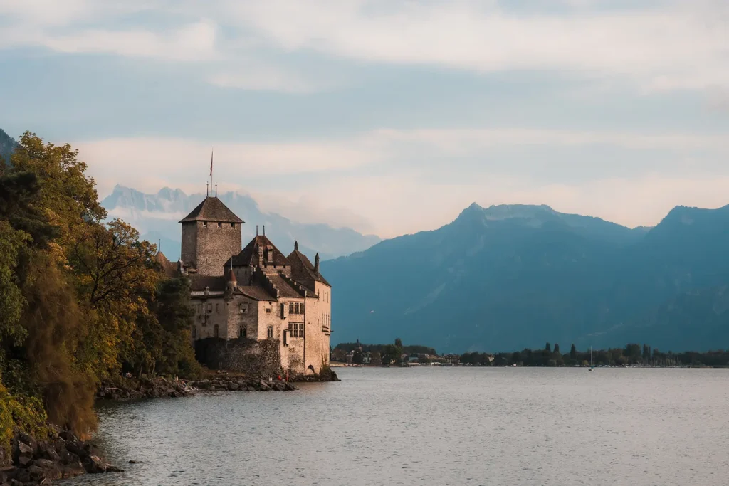 Château de Chillon beside Lake Geneva near Montreux, Switzerland